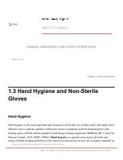 1 3 Hand Hygiene And Non Sterile Gloves Clinical Procedures For Safer