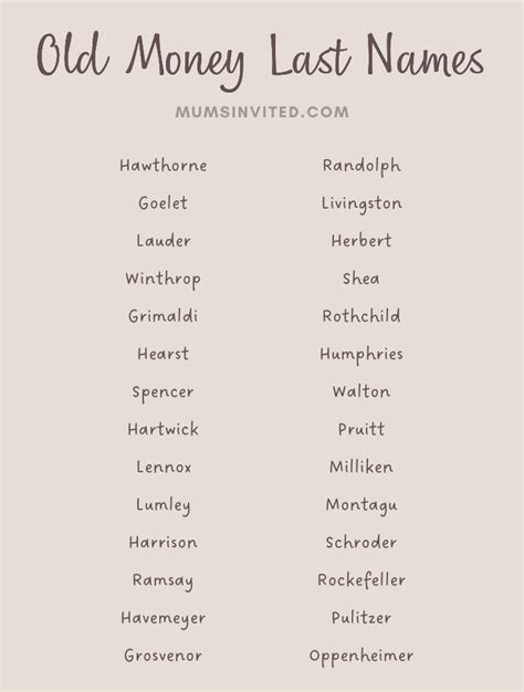 133 Old Money Last Names From All Over The World Mums Invited