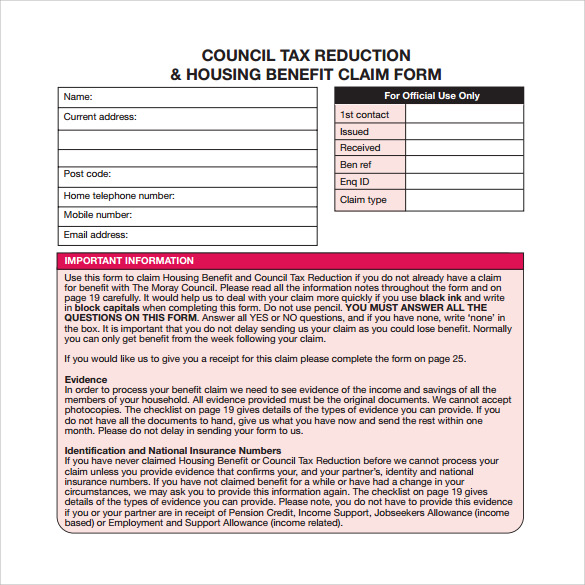 18 Printable Change Circumstances Housing Benefit Form Templates