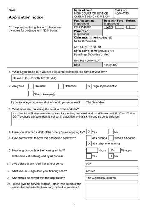 3 Example Application Notice N244 N Application Notice For Help In