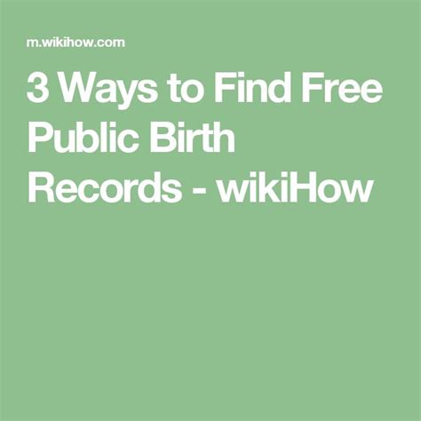 3 Ways To Find Free Public Birth Records Wikihow