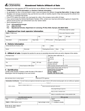 Abandoned Vehicle Affidavit Washington Fill Out Sign Online Dochub