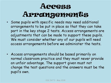 Access Arrangements Ks2