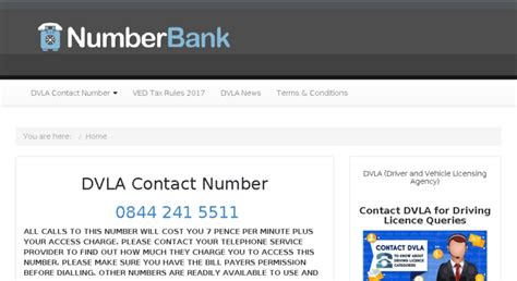 Access Dvla Contact Numbers Co Uk Dvla Contact Number 0844 241 5511