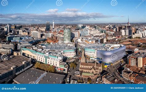 Aerial View Of A Birmingham Bullring And Selfridges Store In A Cityscape Skyline Editorial Stock