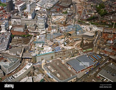 Aerial View Of The Bullring Shopping Centre In Birmingham During