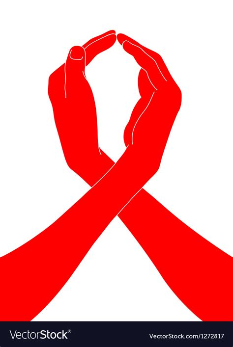 Aids Awareness Ribbon From Hands Of Royalty Free Vector