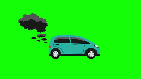 Air Pollution Car Icon Animation Vehicle Loop Animation With Alpha Channel Green Screen