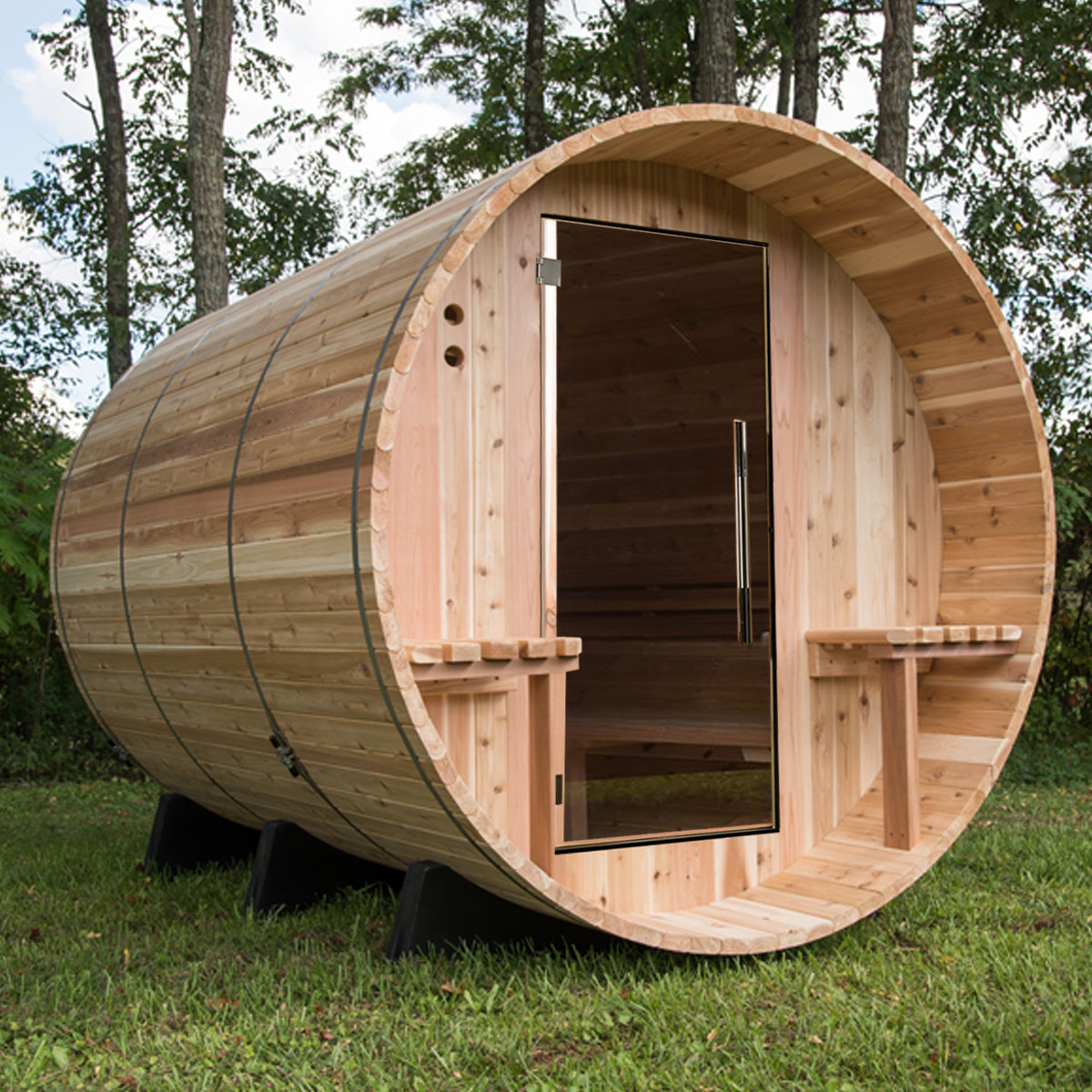 Almost Heaven Saunas Huntington 6 Person Indoor Outdoor Traditional Steam Sauna In Cedar Wayfair