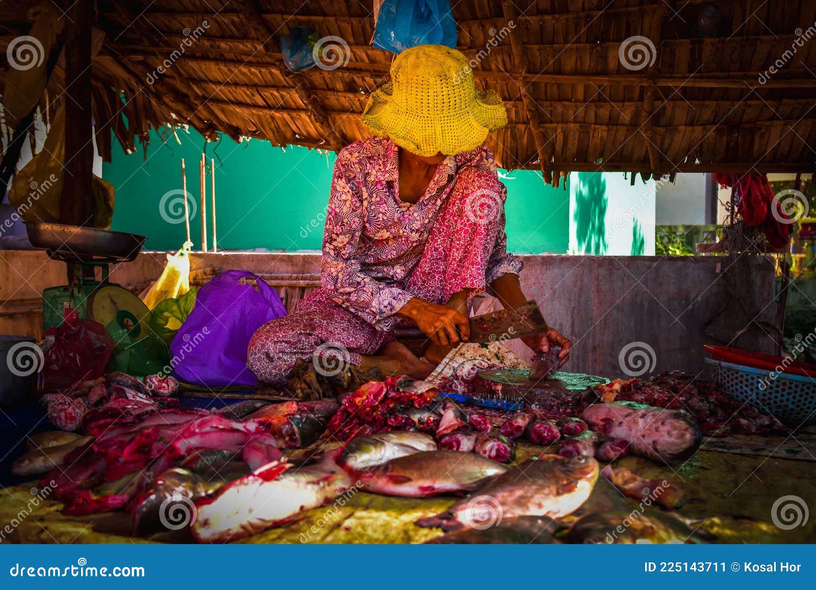 Amazing Wet Market Kilo9 Street Food Fish Market Scene Cambodian