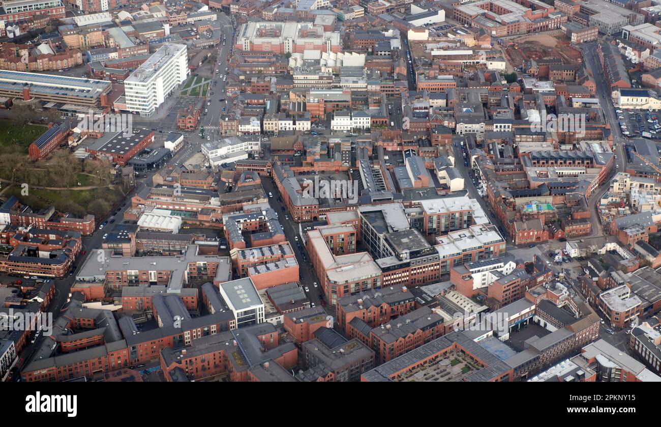 An Aerial View Of The Jewellery Quarter Birmingham City Centre West Midlands England Uk