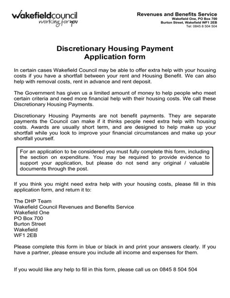 Application Discretionary Housing Payment Complete With Ease