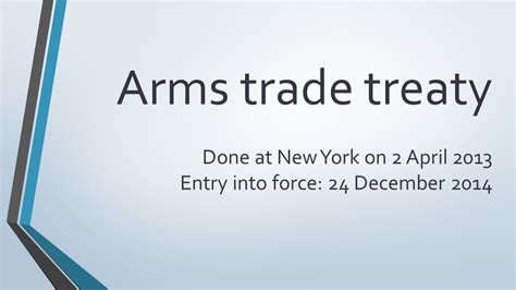 Arms Trade Treaty Youtube