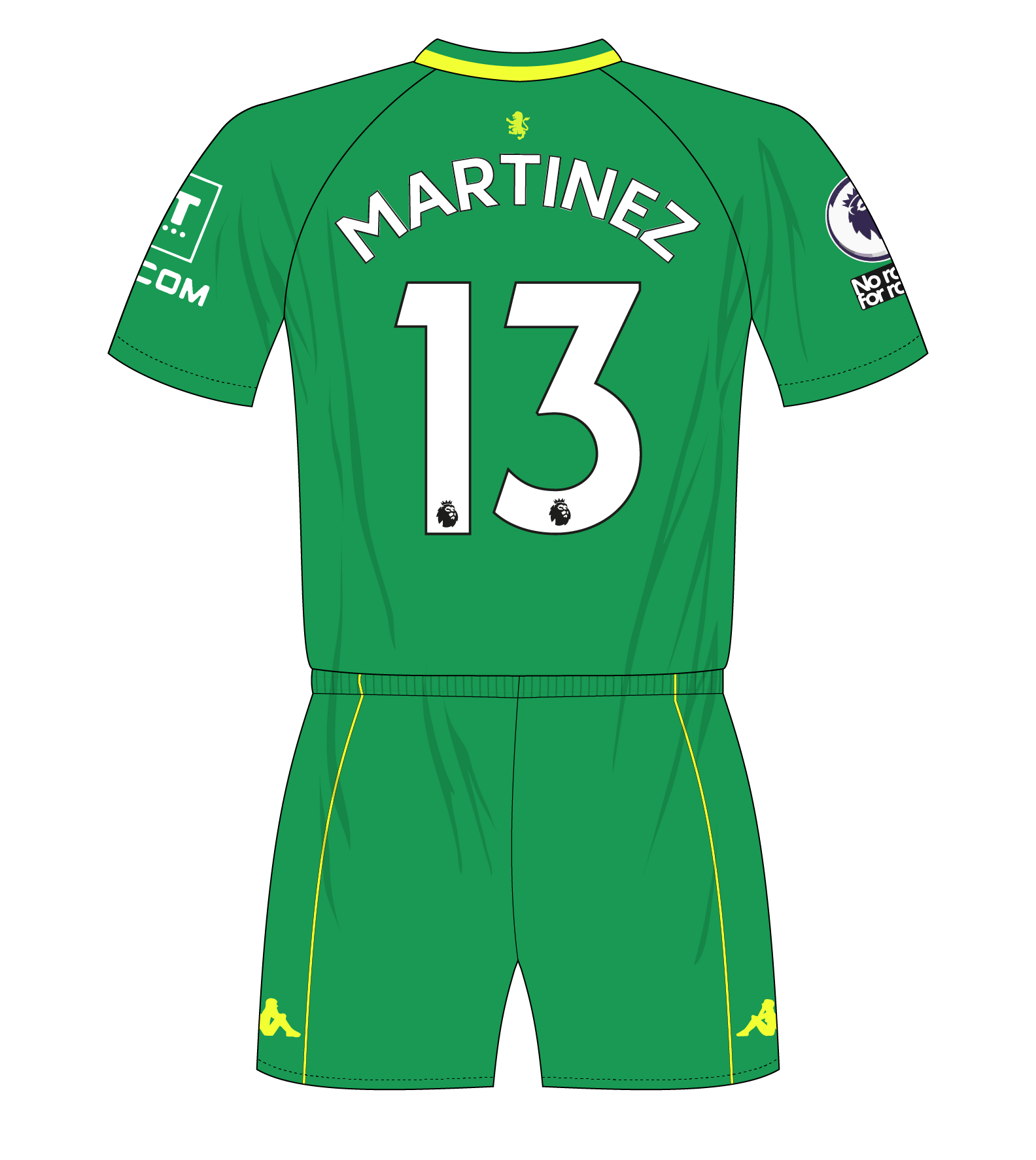 Aston Villa 2020 2021 Kappa Goalkeeper Green Number 26 Martinez 01 Museum Of Jerseys