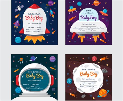 Baby Born Certificate Collection Freevectors