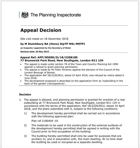 Barnet Planning Appeal Success Just Planning Is A Planning Appeals