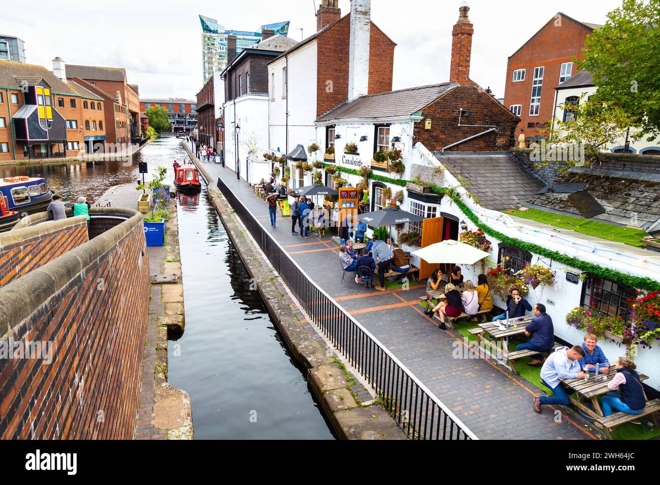 Birmingham City Centre Path Along The Birmingham Canal Old Line And Gas