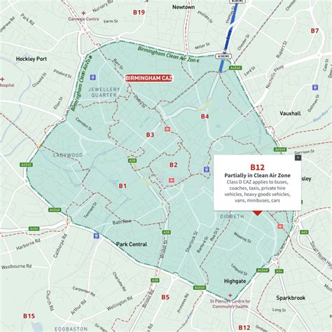 Birmingham Clean Air Zone Map