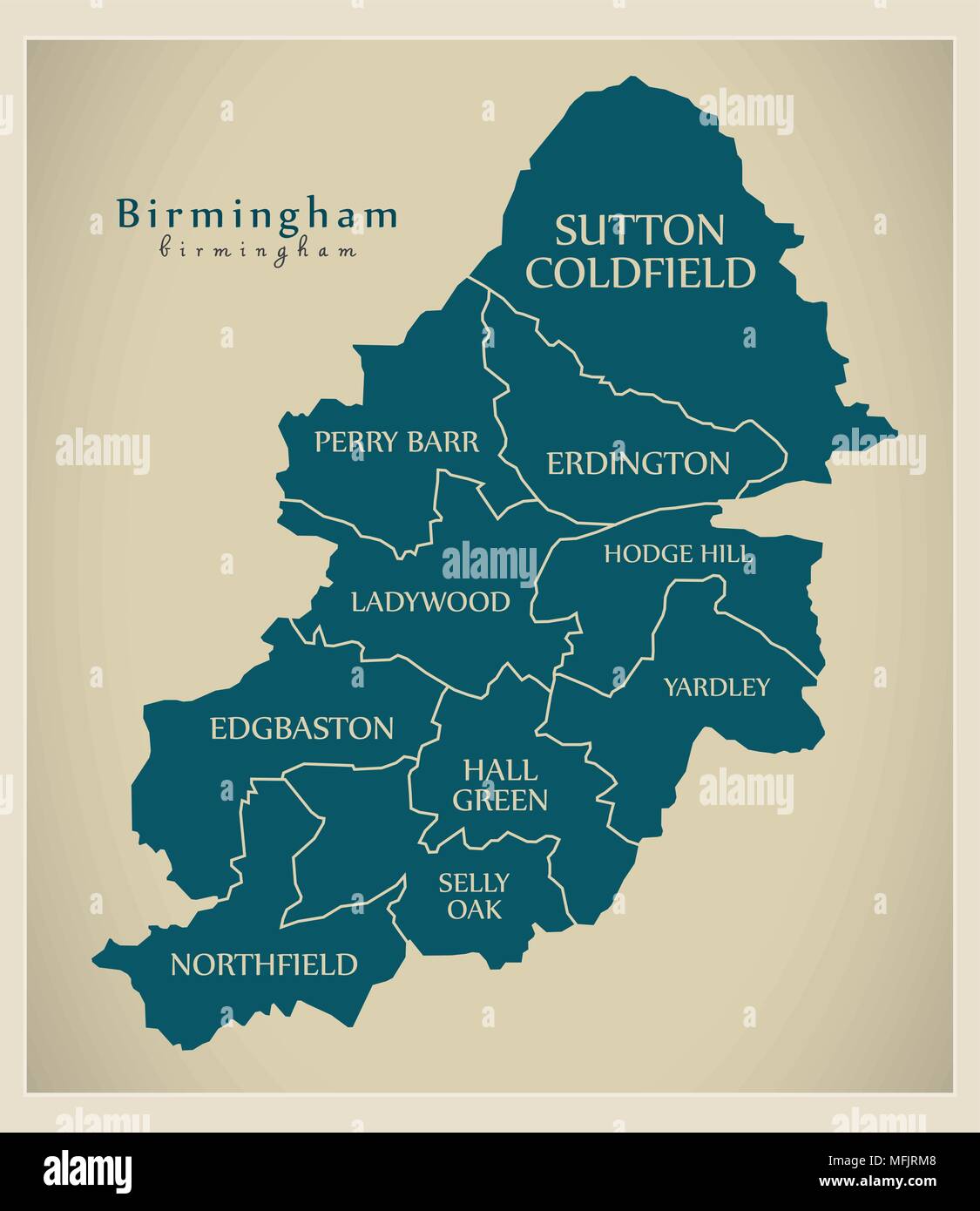 Birmingham Map For Powerpoint And Google Slides Ppt Slides