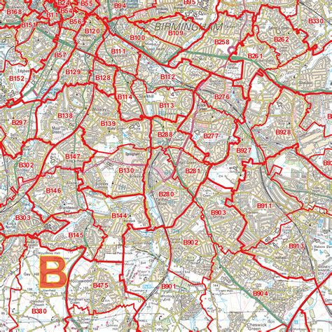 Birmingham Postcode Maps For The B Postcode Area Map Logic