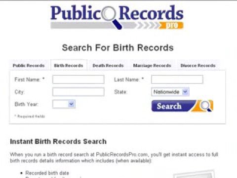 Birth Records Search Youtube