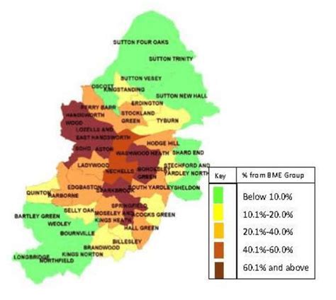 Black And Minority Ethnic Groups By Ward In Birmingham In May 2010