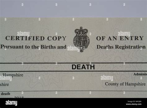 British Death Certificate