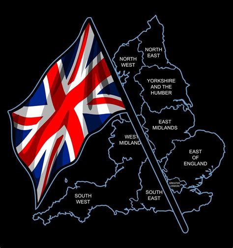 British Flag With England Map 8343205 Vector Art At Vecteezy