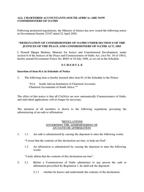 Ca S Sa Commissioner Of Oaths Pdf Oath Of Office Notary Public