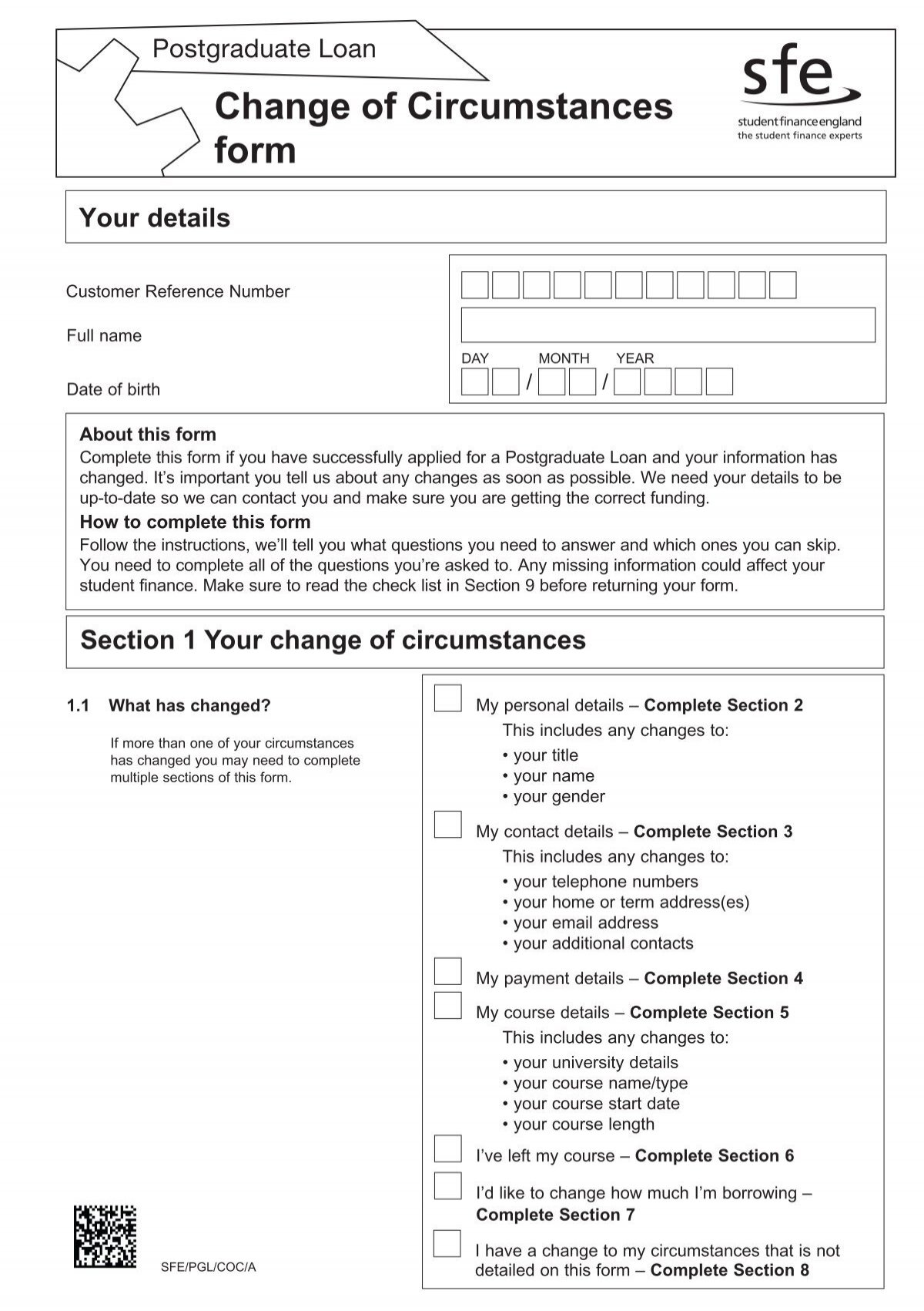 Change Of Circumstances Form Template Jotform