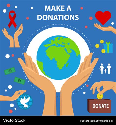 Charity Flat Poster Royalty Free Vector Image Vectorstock