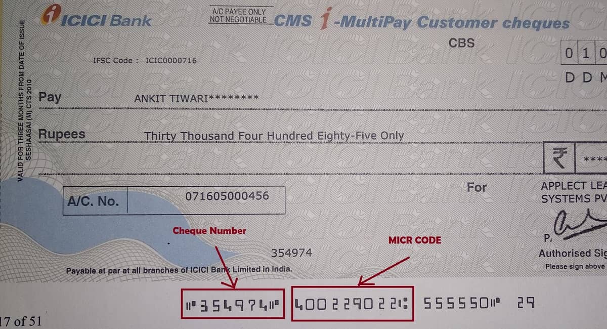 Cheque Number Uk