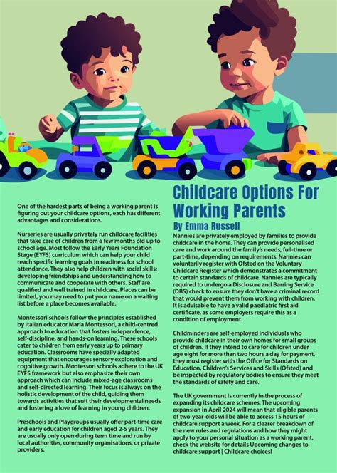 Childcare Options For Working Parents February 2024 Mag World