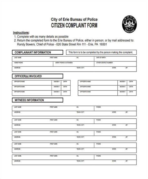 Citizens Fillable Complaint Form Omaha Printable Forms Free Online