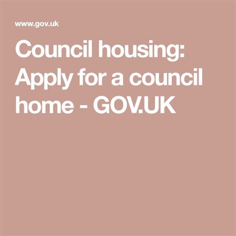 Council Housing Apply For A Council Home Gov Uk In 2022 Council