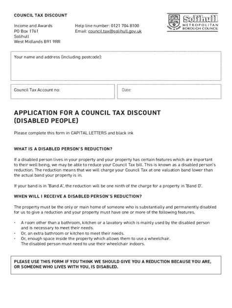 Council Tax Discount For Disabled