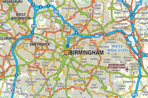 Digital Vector Map Of Greater Birmingham Coventry 250K Scale In Illustrator Editable Format