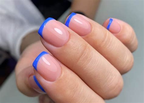 Electric Blue French Tip Nails In 2023 French Tip Nails Nail Tips Nails