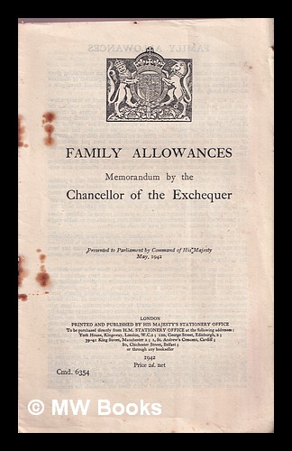 Family Allowances Memorandum By The Chancellor Of The Exchequer