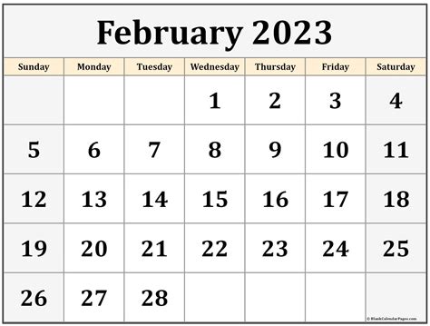 February 2023 Calendar Free Printable Calendar February 2023 Calendar