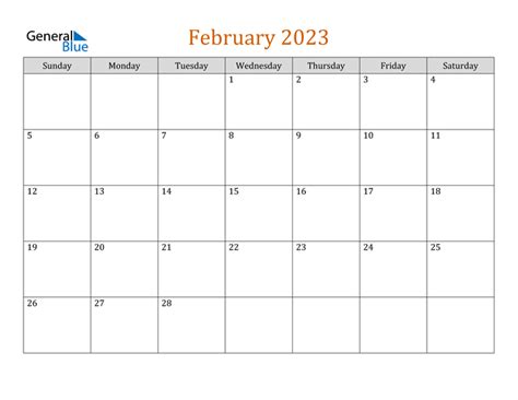 February 2023 Calendar Pdf Word Excel