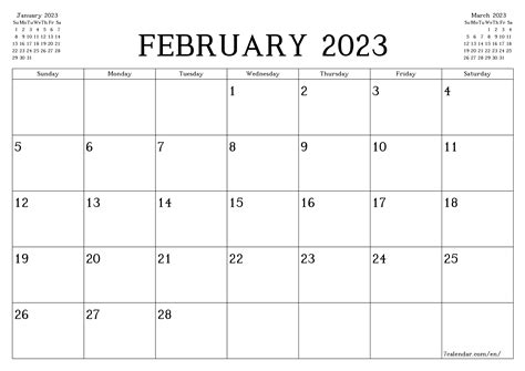 February 2023 Calendar Printable Pdf Get Calender 2023 Update