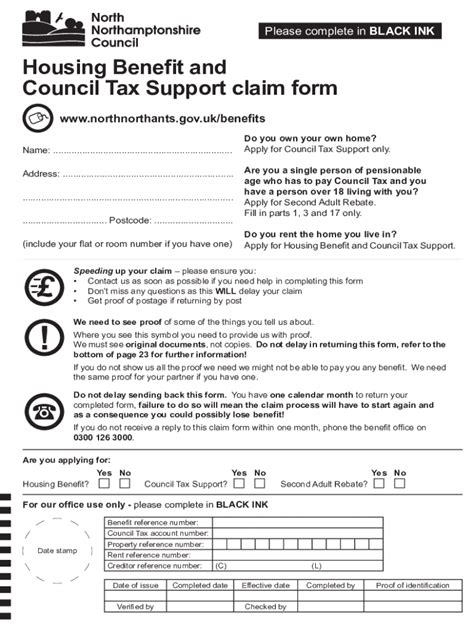 Fillable Online How Do I Apply For A Benefit Claim Or Council Tax