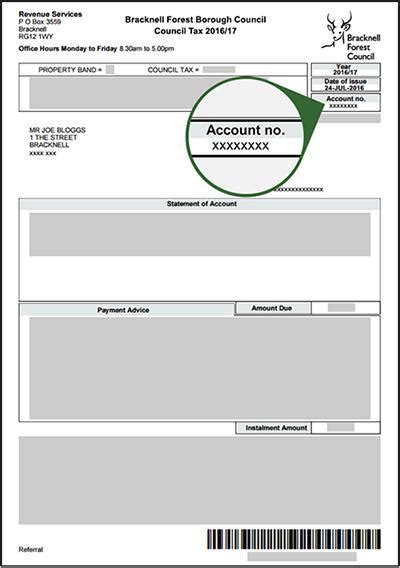 Find Your Council Tax Account Number Bracknell Forest Council