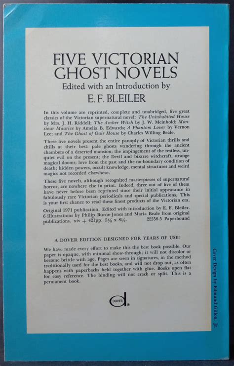 Five Victorian Ghost Novels By E F Bleiler