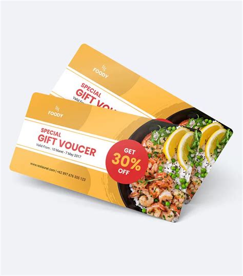 Food And Resto Gift Voucher Card Template Ai Psd Food Vouchers Gift