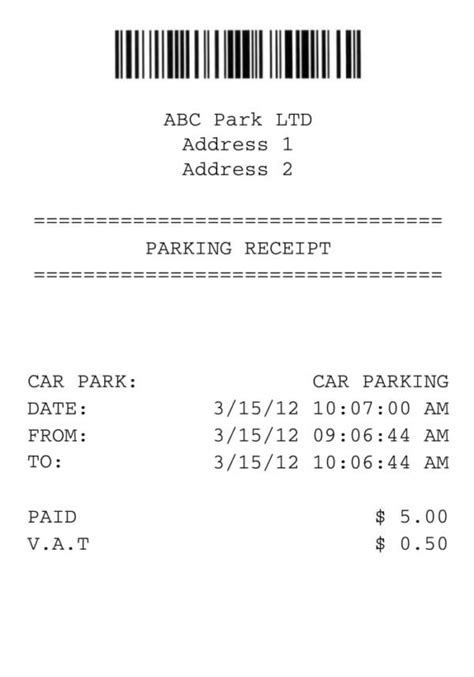 Free 6 Parking Receipt Samples Templates