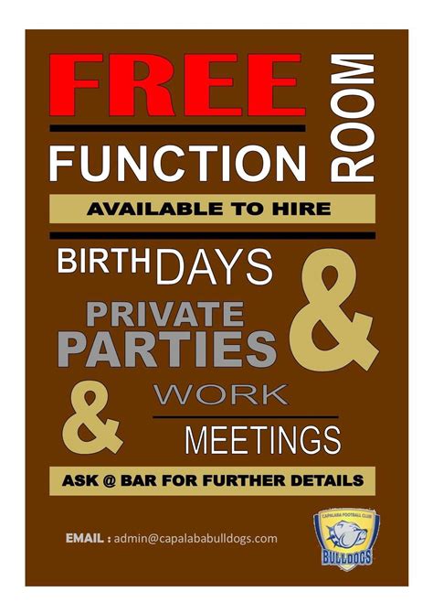 Free Function Room Hire Capalaba Bulldogs Football Club