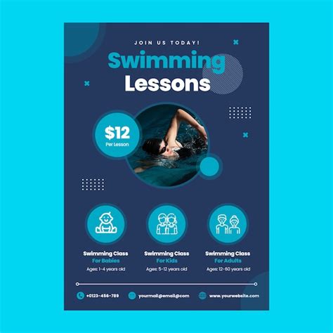 Free Vector Flat Design Swimming Lessons Template