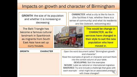 Geography Y10 Home Learning Birmingham Migration Youtube